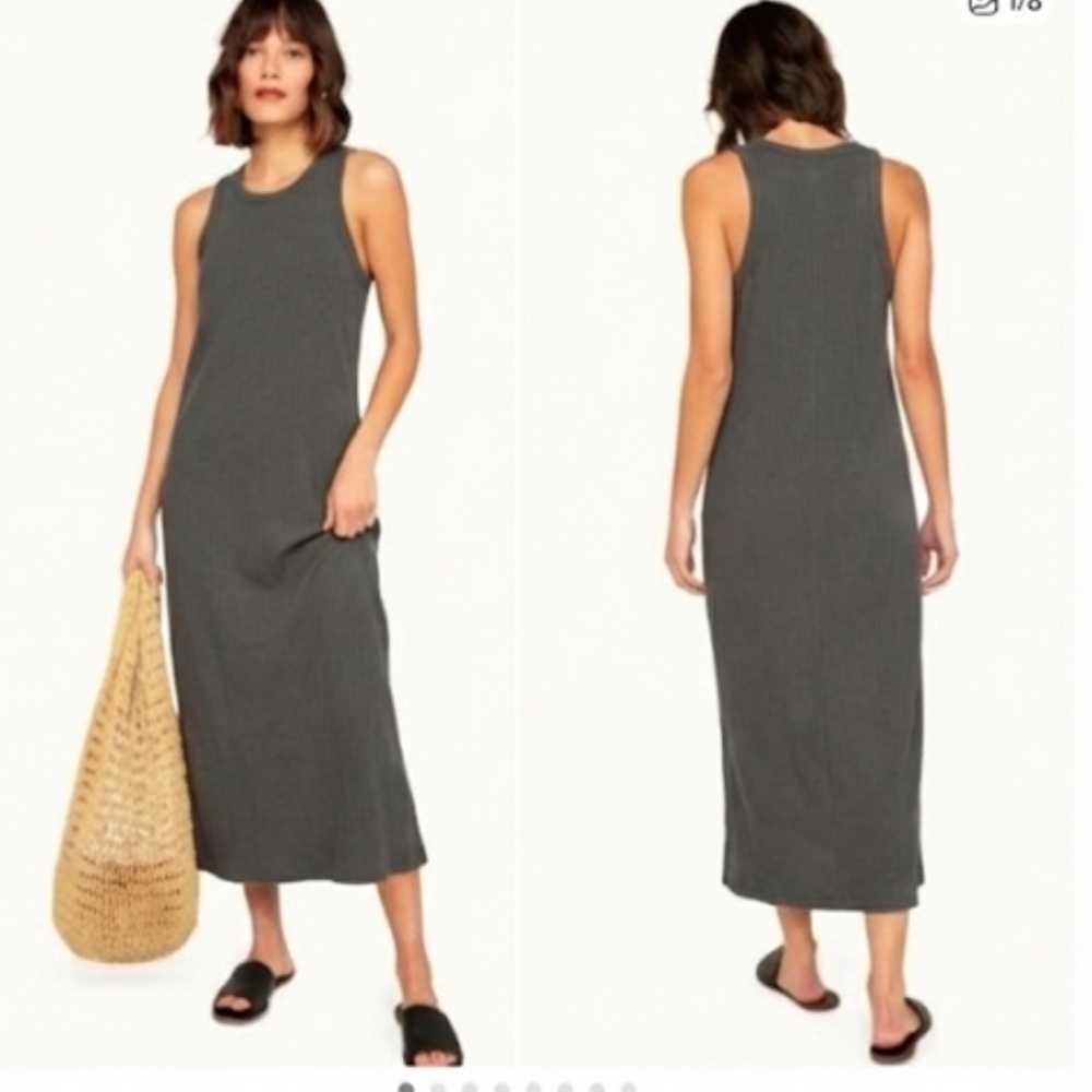 MATE The Label Rowan Organic Cotton Racerback Tank Midi Dress Size Large